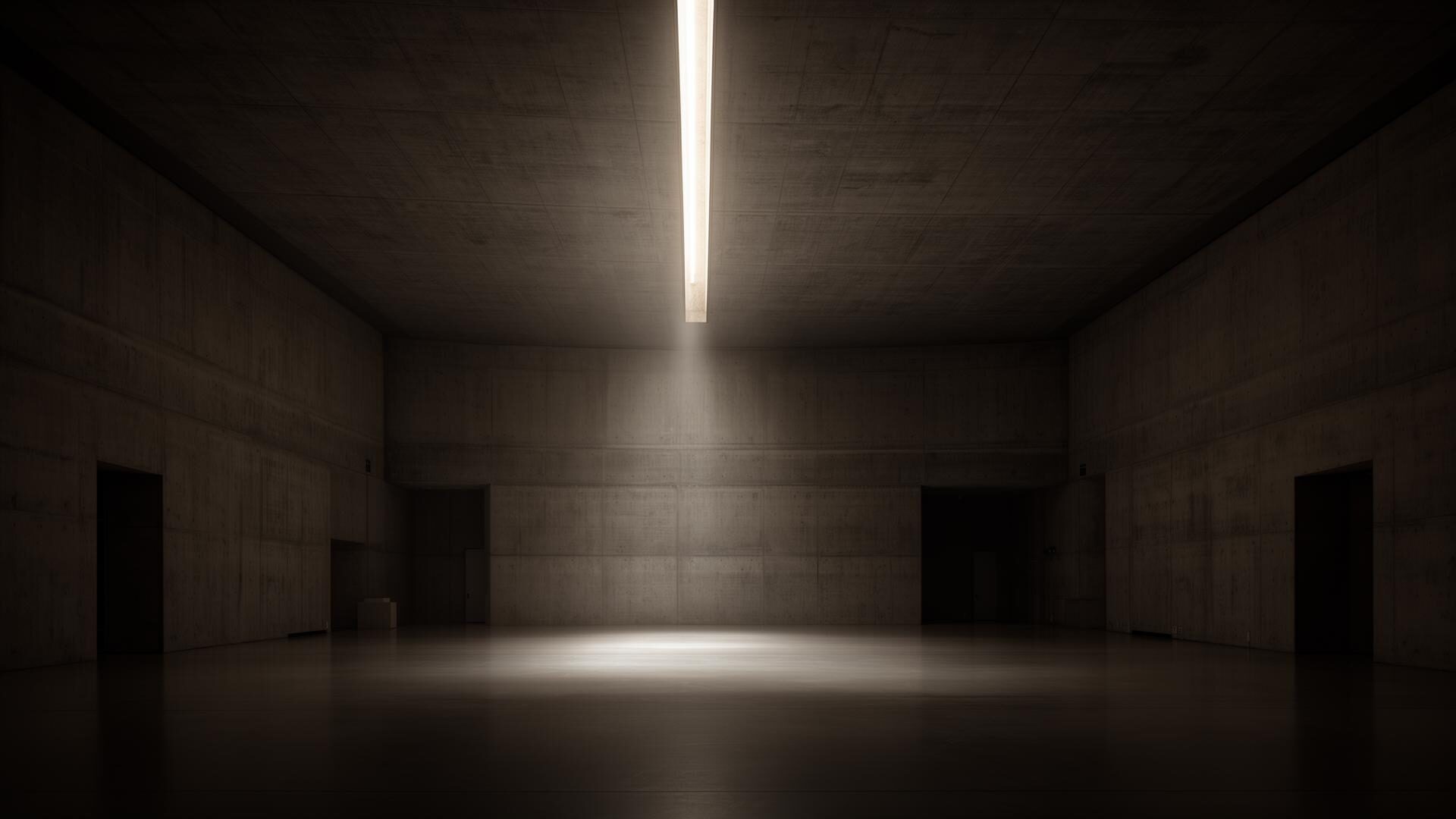 Interior de galeria contemporânea iluminada